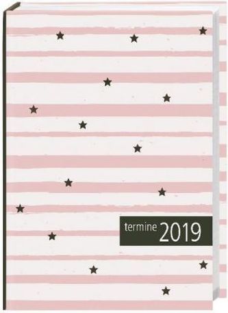 Kalenderbuch Streifen rosa 2019