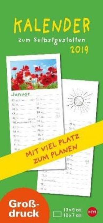 Kalender zum Selbstgestalten Großdruck 2019