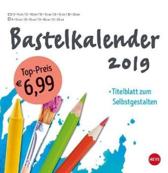 Bastelkalender weiß groß 2019
