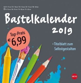 Bastelkalender anthrazit groß 2019