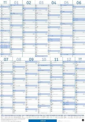 Mega-Posterplaner, blau 2019