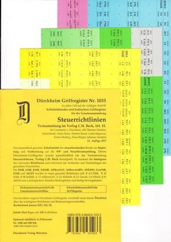 STEUERRICHTLINIEN Dürckheim-Griffregister Nr. 1866 (2018/166.EL) STEUERRICHTLINIEN Dürckheim-Griffregister Nr. 1866 (2018/166.EL)