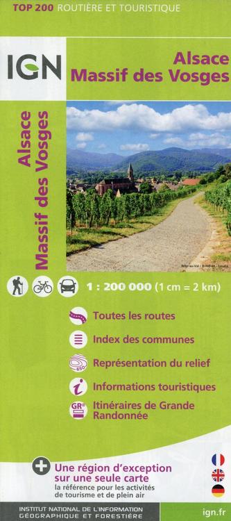 IGN Karte, Routière et Touristique Massif des Vosges Plaine d'Alsace