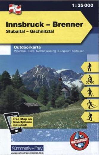 Kümmerly & Frey Outdoorkarte Österreich - Innsbruck - Brenner
