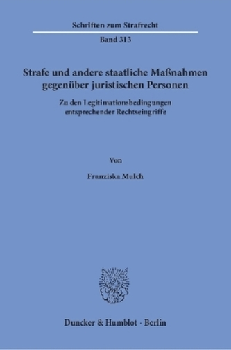 Strafe und andere staatliche Maßnahmen gegenüber juristischen Personen.