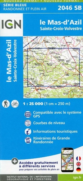 IGN Karte, Serie Bleue Le Mas d'Azil, Ste-Croix-Volvestre