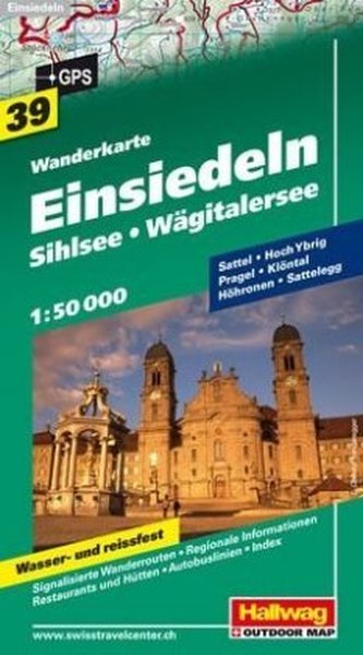 Hallwag Outdoor Map Einsiedeln, Sihlsee, Wägitalersee