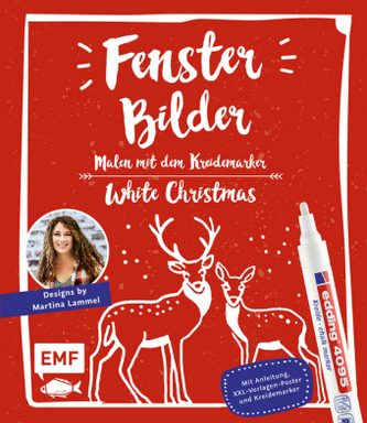 Fensterbilder malen mit dem Kreidemarker - White Christmas Fensterbilder malen mit dem Kreidemarker - White Christmas