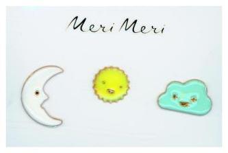 Anstecker Sonne, Mond und Wolke aus Emaille