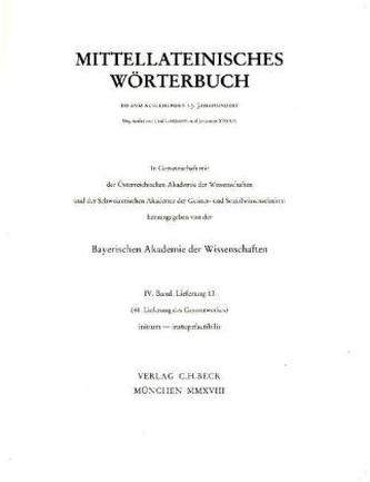 Mittellateinisches Wörterbuch 48. Lieferung (initium - integer)