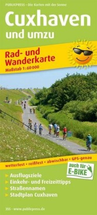 PUBLICPRESS Rad- und Wanderkarte Cuxhaven und umzu (mit Stadtplan)