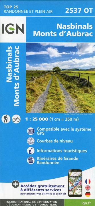 IGN Karte, Carte de randonnée (et plein air) Nasbinals Monts d'Aubrac