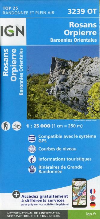 IGN Karte, Carte de randonnée (et plein air) Rosans Orpierre Baronnies Orientales