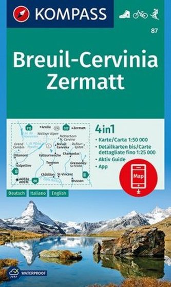Kompass Karte Breuil-Cervinia, Zermatt