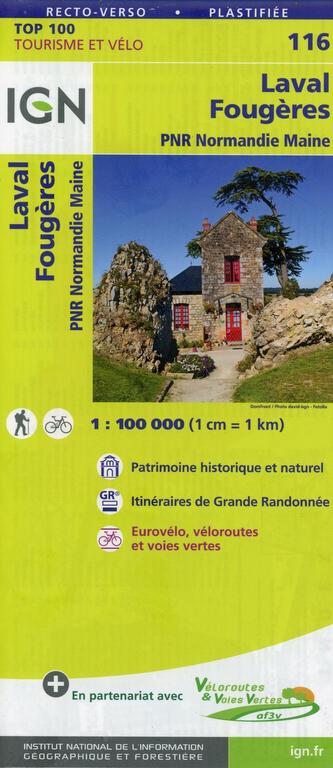 IGN Karte, Tourisme et vélo Laval Fougères