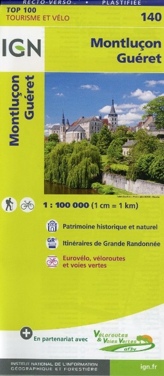 IGN Karte, Tourisme et vélo Montluçon Guéret