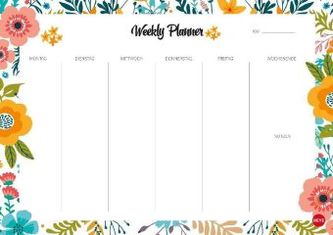 Weekly Planner Flowers DIN A4