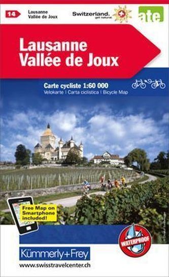 Kümmerly & Frey Karte Lausanne - Vallée de Joux mit Ortsindex