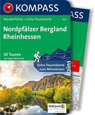 Kompass Wanderführer Nordpfälzer Bergland, Rheinhessen, m. 1 Karte