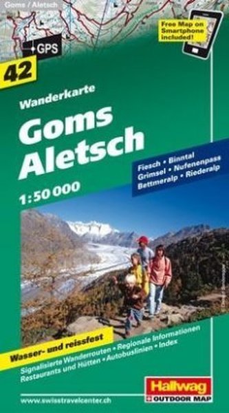 Hallwag Wanderkarte Aletsch - Goms Hallwag Wanderkarte Aletsch - Goms