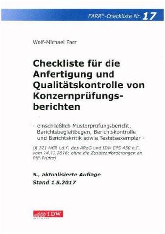 Checkliste für die Anfertigung und Qualitätskontrolle von Konzernprüfungsberichten