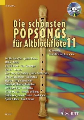 Die schönsten Popsongs für Alt-Blockflöte, m. Audio-CD