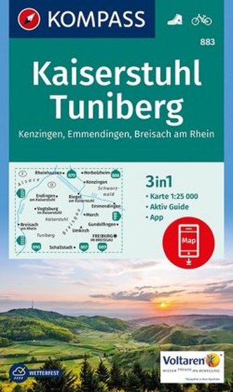 Kompass Karte Kaiserstuhl, Tuniberg, Kenzingen, Emmendingen, Breisach am Rhein