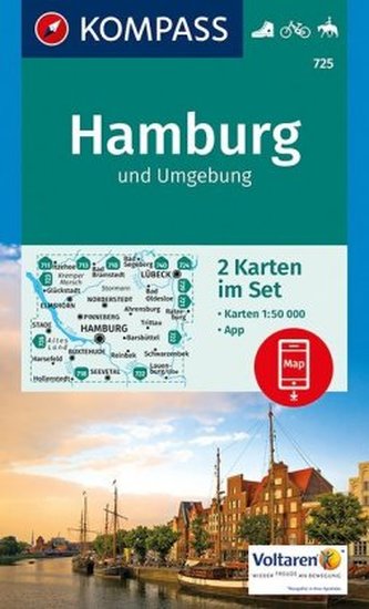 Kompass Karte Hamburg und Umgebung, 2 Bl.