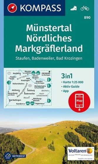 Kompass Karte Münstertal, Nördliches Markgräflerland, Staufen, Badenweiler, Bad Krozingen