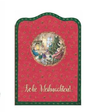 Frohe Weihnachten, Silhouettenkarte u. Kuvert