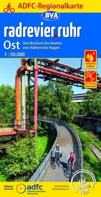 ADFC-Regionalkarte radrevier.ruhr Ost, 1:50.000, reiß- und wetterfest, GPS-Tracks Download