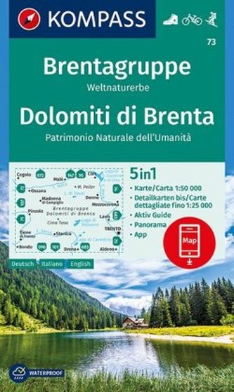 Brentagruppe, Dolomiti di Brenta 1:50 000 / turistická mapa KOMPASS 73