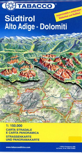 Strassenkarte Südtirol / Alto Adige - Dolomiti 1:150 000