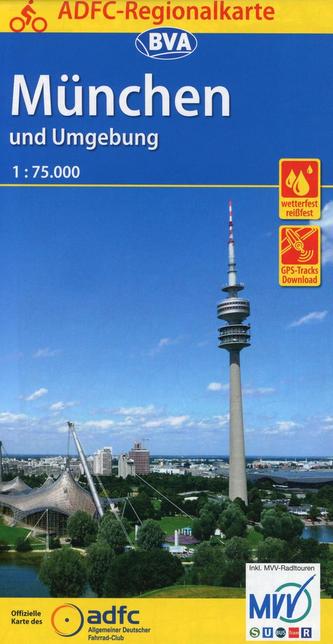 ADFC-Regionalkarte München und Umgebung, 1:75.000