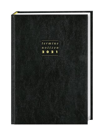 Terminer A5 2021. Leder schwarz
