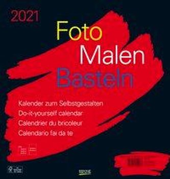 Foto-Malen-Basteln Bastelkalender schwarz groß 2021