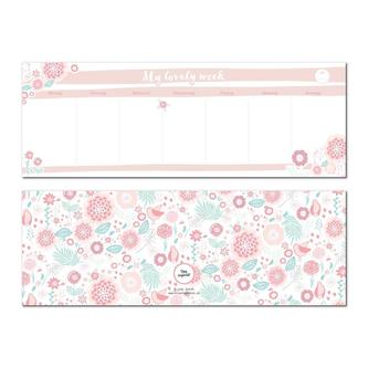 Notizblock Tischkalender/Querkalender, immerwährender Kalender ohne Datum für den Schreibtisch mit 50 Blatt zum Abreißen. Wochen