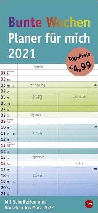 Bunte Wochen Planer für mich - Kalender 2021