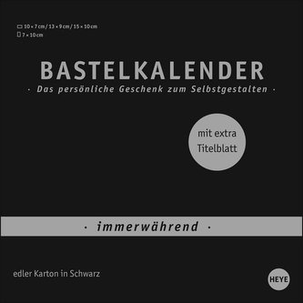 Bastelkalender immerwährend schwarz klein