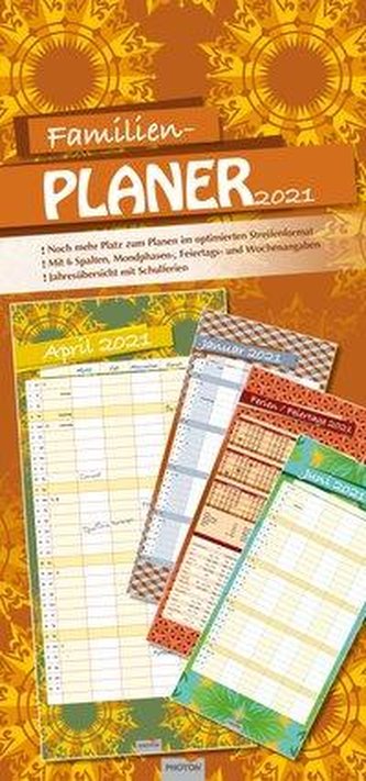 Familienplaner Retro Kalender 2021