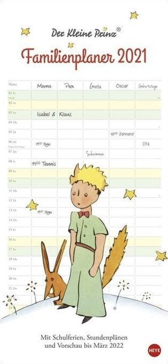 Der Kleine Prinz Familienplaner - Kalender 2021