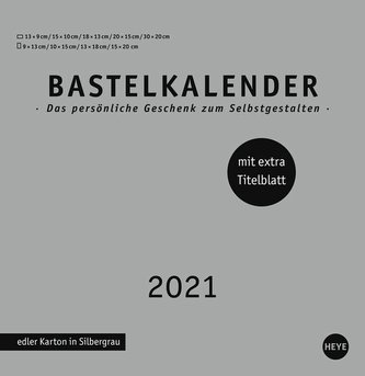 Bastelkalender 2021 silber, groß
