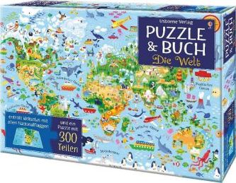 Puzzle und Buch: Die Welt