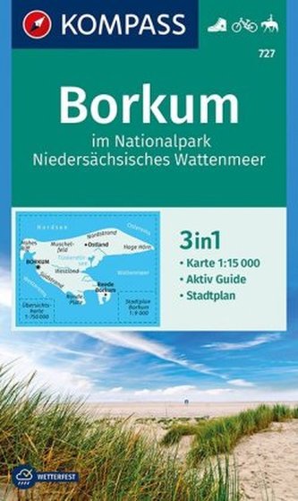 Kompass Karte Borkum im Nationalpark Niedersächsisches Wattenmeer