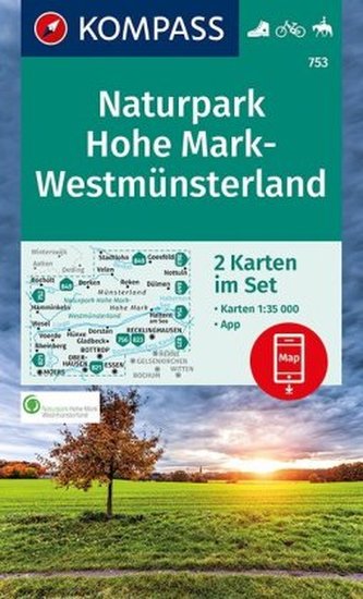 Kompass Karte Naturpark Hohe Mark, Westmünsterland
