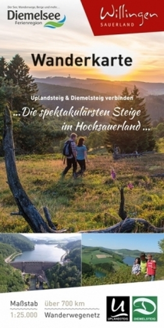 Wanderkarte Uplandsteig & Diemelsteig verbinden