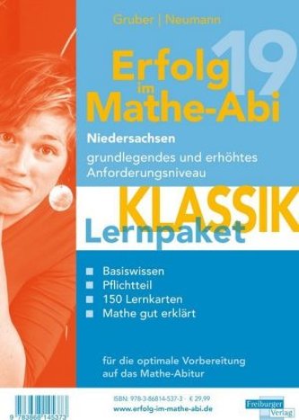 Erfolg im Mathe-Abi 2019 Niedersachsen grundlegendes und erhöhtes Anforderungsniveau Lernpaket Klassik, 3 Teile