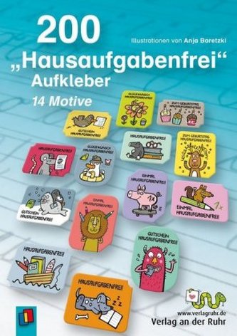 200 Hausaufgabenfrei Aufkleber