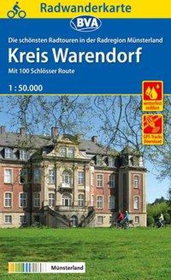 Radwanderkarte BVA Radregion Münsterland Kreis Warendorf mit 100 Schlösser Route 1:50.000