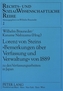 Lorenz von Steins Bemerkungen über Verfassung und Verwaltung von 1889